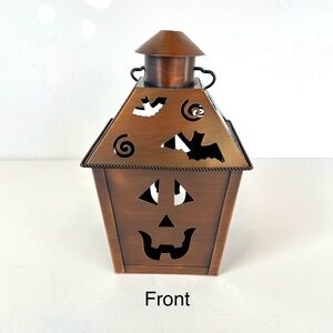 Hallmark Halloween Bronzed
Metal Lantern Candle Holder featuring Jack-o'-Lantern